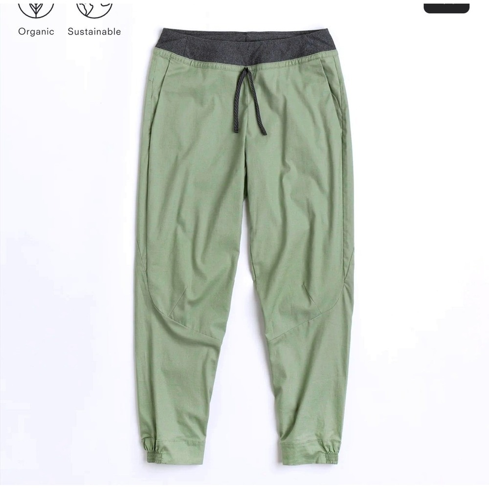 Patagonia Hampi Rock Pants Women Size M Green Hemp Blend Joggers Climbing